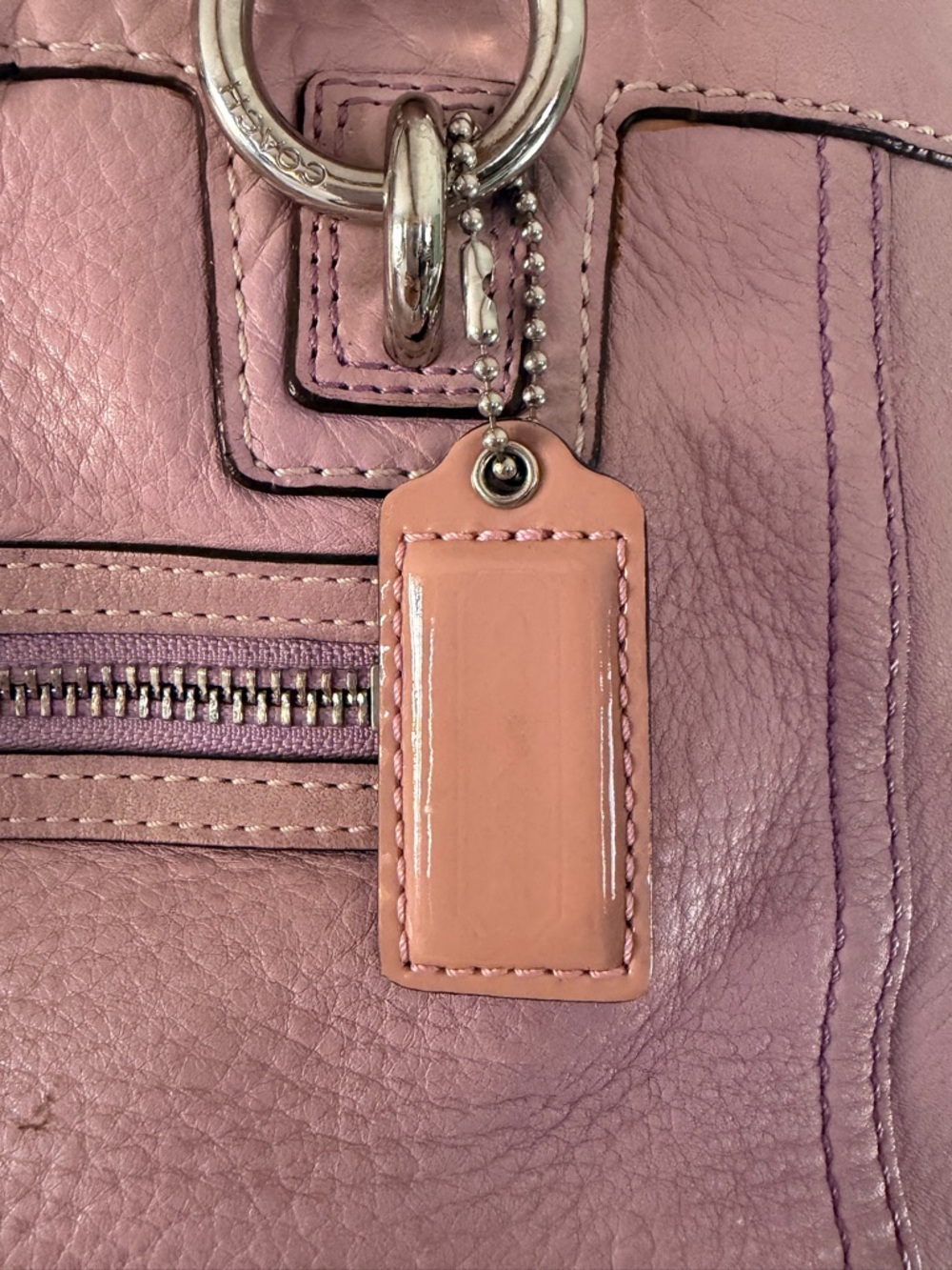 Lavender Coach leather purse - Picture 5 of 9
